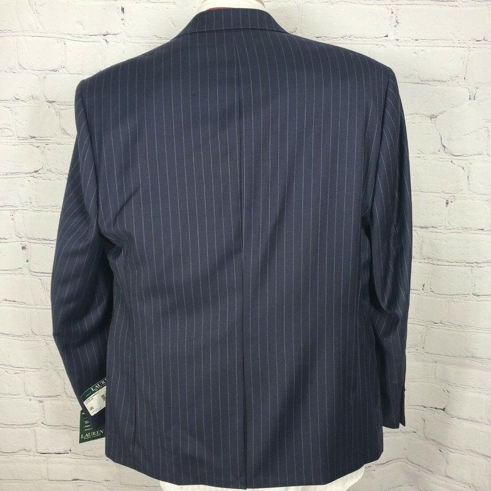 Lauren Ralph Lauren Men's Size 42 S Navy Striped UltraFlex Suit Blazer Jacket - Picture 6 of 12